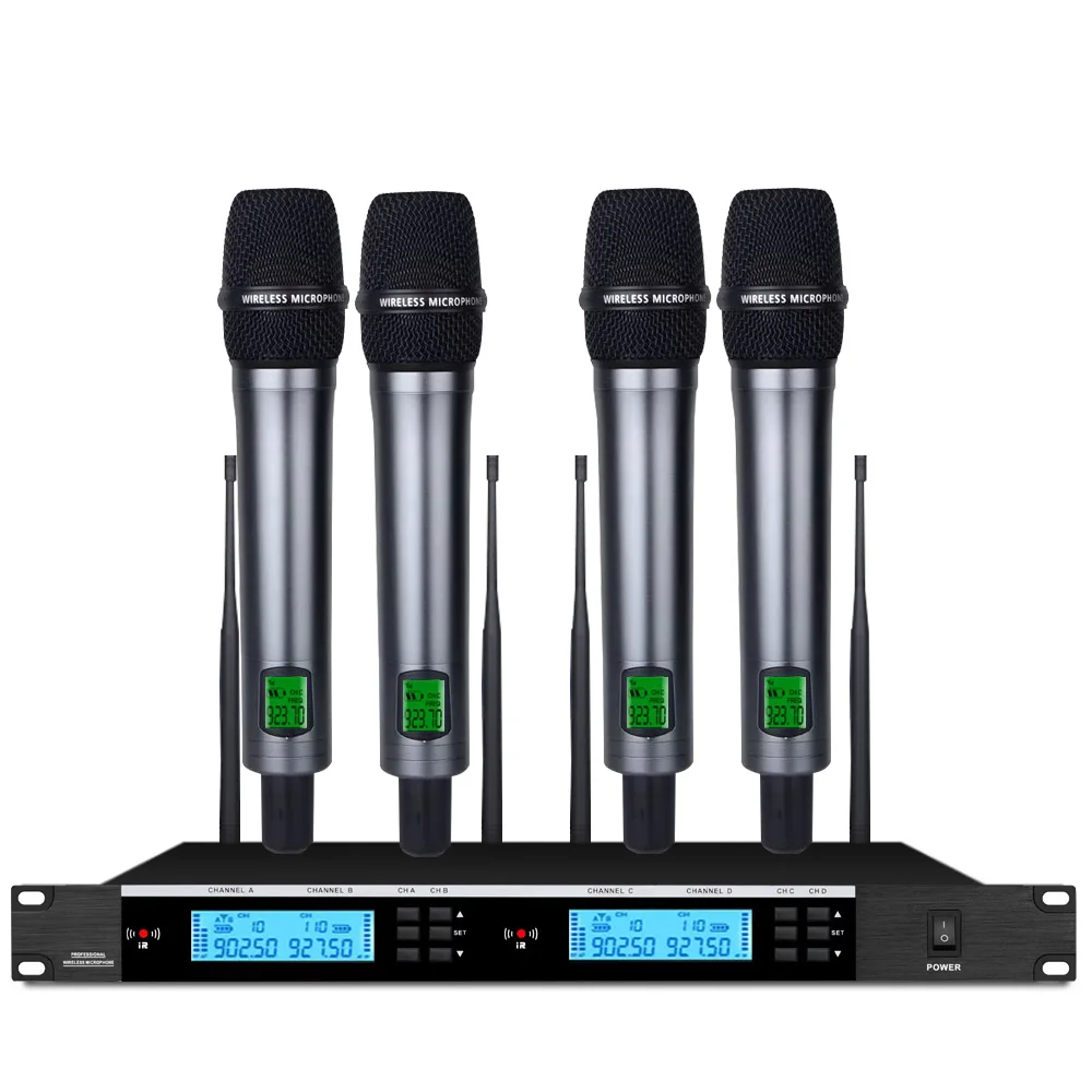전문 무선 마이크 시스템, 900MHZ 풀 메탈 하우징, 휴대용 마이크, 가정 노래방 교회 무대 마이크