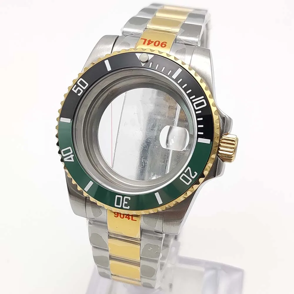 Men's Gold Sandwich Case Automatic Watch with Sapphire Glass, 40mm Water Resistant Design
