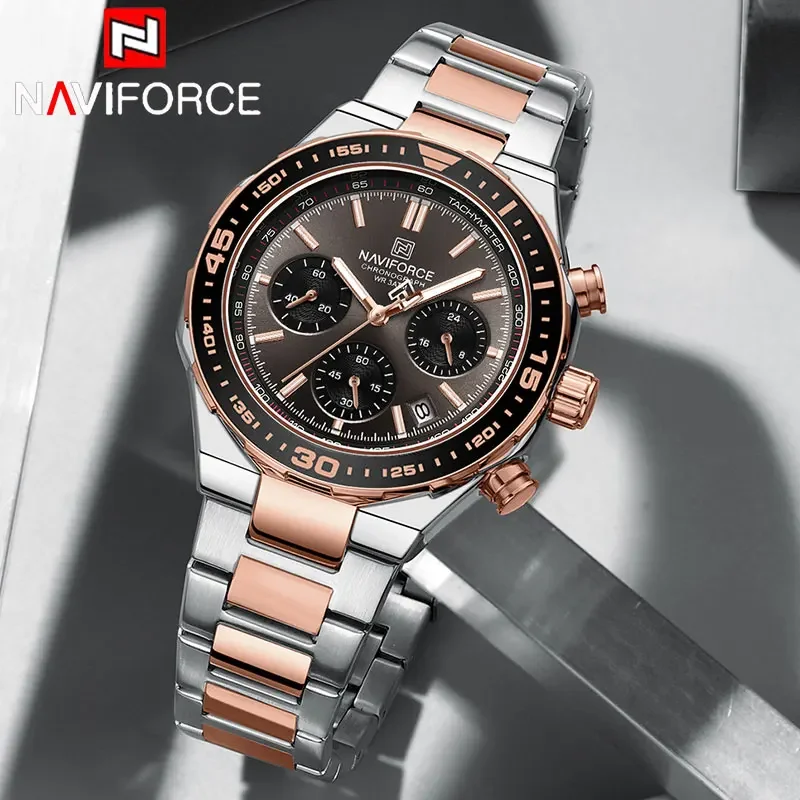 NAVIFORCE New Men Watch Sport Top Brand Luxury Military Chronograph ...