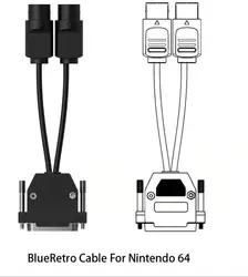 Wireless Bluetooth Receiver Adapter for PS1/PS2 Controllers - Enhanced Gaming Experience for Retro PlayStation Games (N64 Cable)