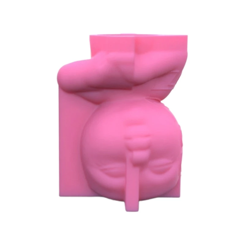 MXME Love Girl Concrete Silicone Mold Succulent Flowerpot Clay Cement Plaster Mold