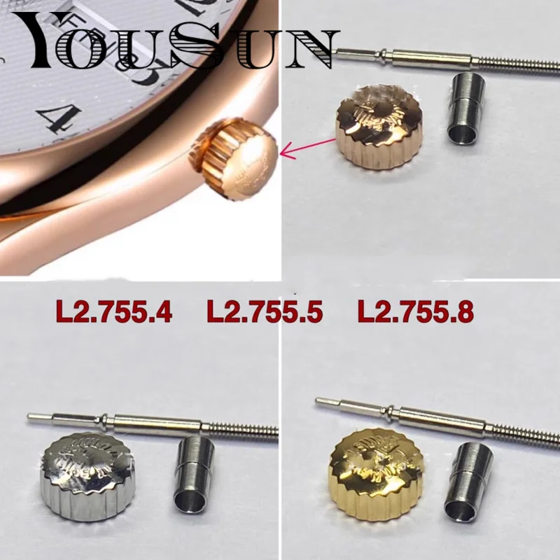Per Longines Master Collection L2.755.4 / L2.755.5 / L2.755.8 Accessori Per Corona Della Maniglia Dell'Orologio Della Testa