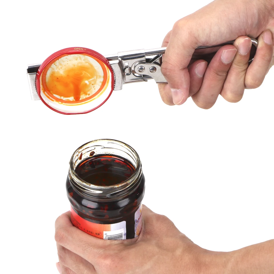 Apriscatole manuale in acciaio inossidabile apriscatole regolabile accessori da cucina pinza apriscatole multifunzionale  15