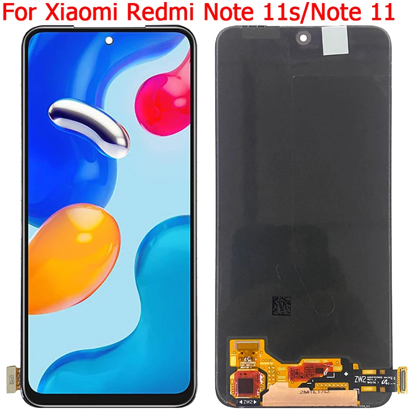 

Original For Xiaomi Redmi Note 11s Note11 LCD Display Screen With Frame 6.43" Redmi Note11s Display 2201117T 2201117SG Screen