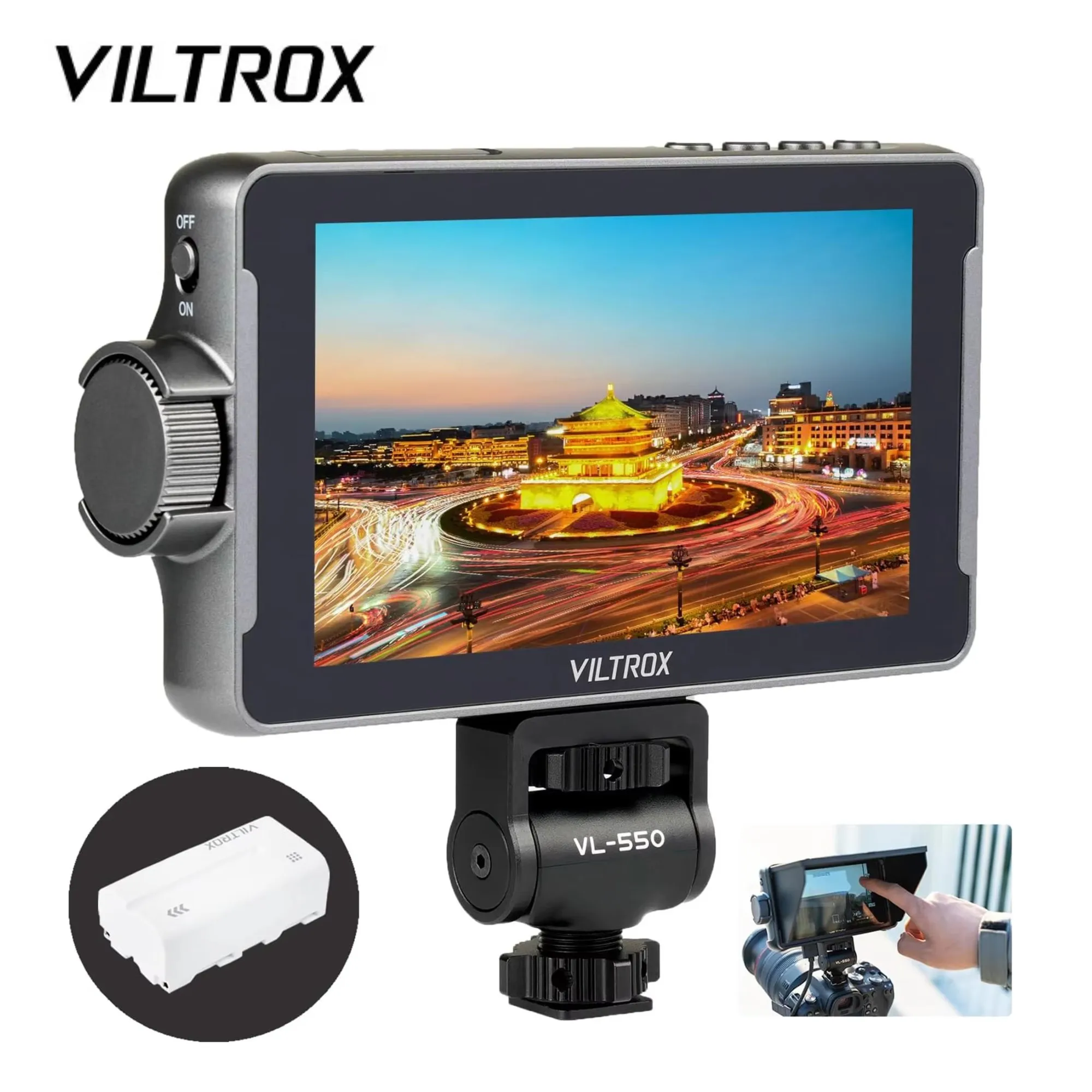 VILTROX DC-550 5.5 Inch Profissional Camera Studio Monitor 4K 30Hz HDMI Touch Screen Field 3D LUT Director Monitor 1920x1080 portable monitor dslr field monitor