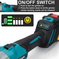 Meuleuse d'angle sans fil Gisam 125 mm, 7 vitesses, M14, machine à meuler, polir, couper, outil électrique pour le travail du bois, compatible avec la batterie Makita 18 V 3