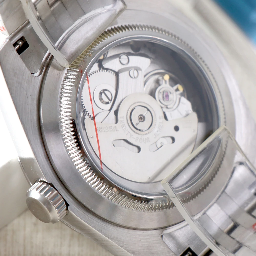 MINUTETIME NH35 Watch For Who cares, I'm already late Silver Sapphire Crystal NH35A Automatic Movement 39mm Stainless Bule Hands 6