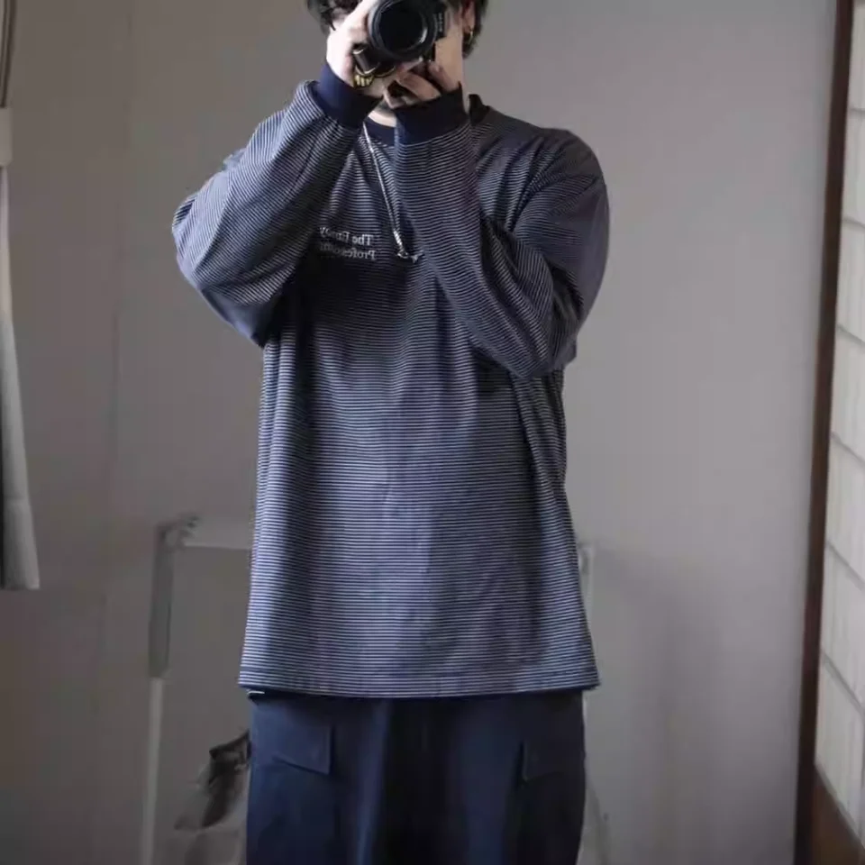 ennoy L/S BORDER T-SHIRTS BEIGE × BLACK