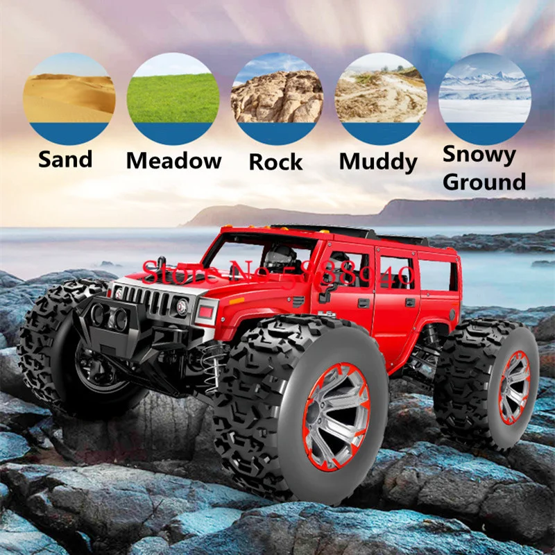 1:10 60KM/H High-Speed All Terrain Off-Road RC Truck 4WD Metal Chassis Off Road 45° Climb Waterproof Radio Control Racing Car 4