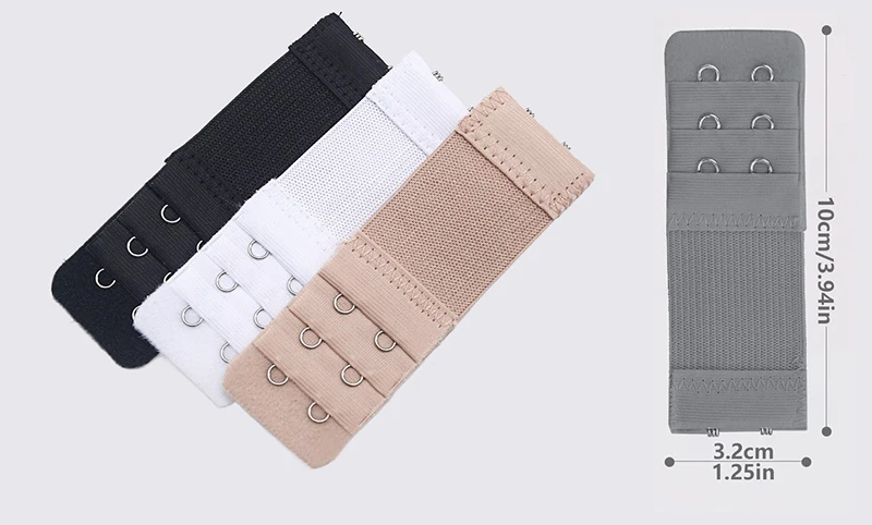 4PCS Bra Extenders 2 Hook / 3 Hook / 4 Hook Bra Strap Extender Elastic Bra Extension Strap for Women Plus Size Soft &Comfortable