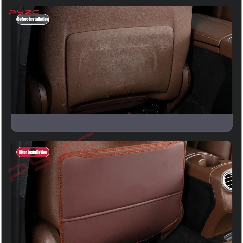 미니 쿠퍼 웍스 S JCW F55 F56 2PCS 가죽 카시트 등받이 킥 방지 쿠션 내부 디테일 오염 방지 매트 액세서리