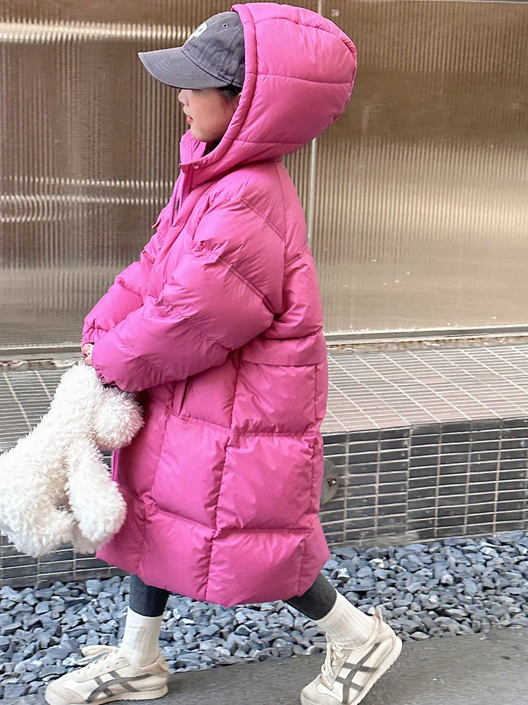 Winter Warm Down Cotton Jacket Teens Girls Coat Waterproof Star Design Hooded Children Outerwear Kids Parka Snowsuit TR211