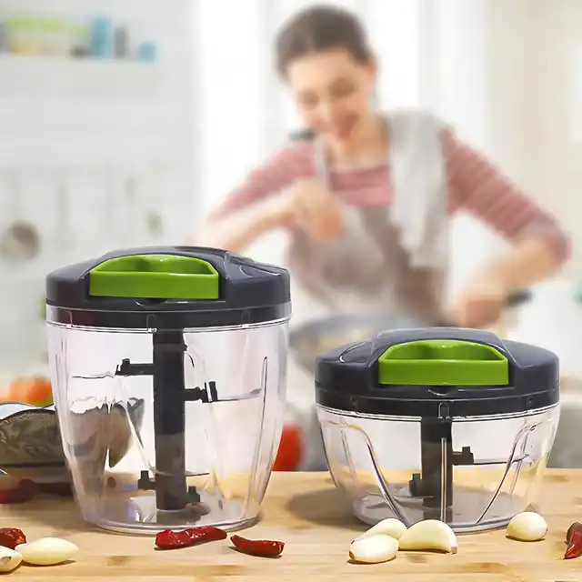 600/1000ml Manual Food Chopper Hand Pull String Vegetable Cutter Onions Garlic Chopper Fruits Herbs Nuts Kitchen Food Processor 6