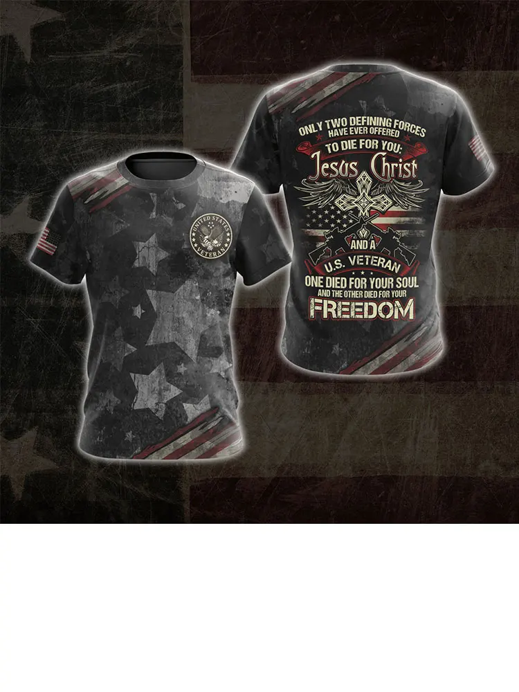 

Tough Guy Summer Men's T-shirt 3D Printed Casual Short Sleeve Camouflage Military Uniform Retro Style Veteran Oversized Clothing