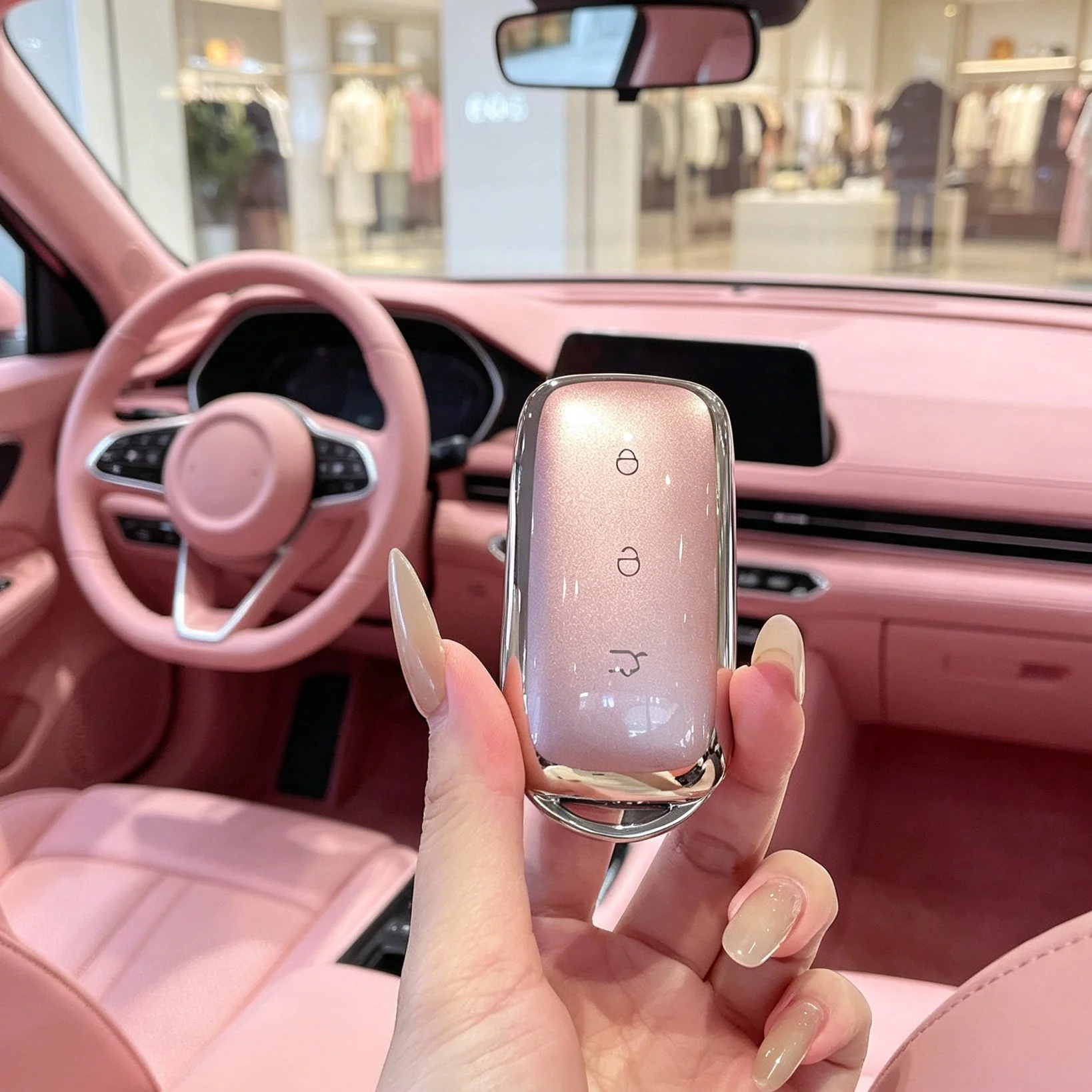Shimmering Pink Car Key Protective Cover