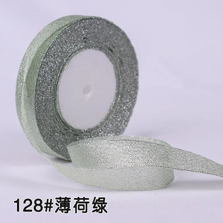 Fita Natal Glitter HUIHUANG - Renda Branca 6,5cm X 25m