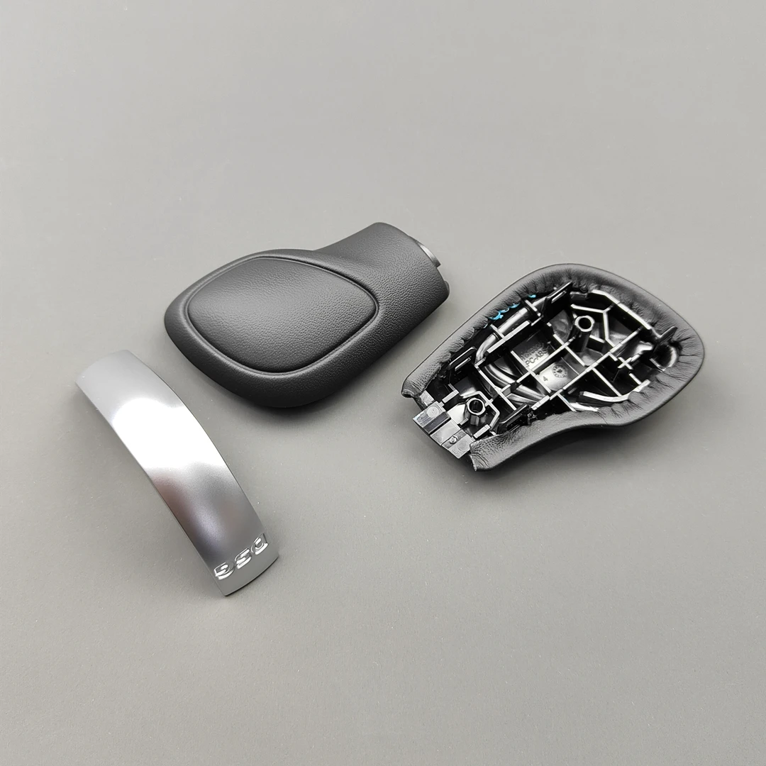 Chrome Matt Leather Shift Knob Gear Side Cover with DSG Emblem