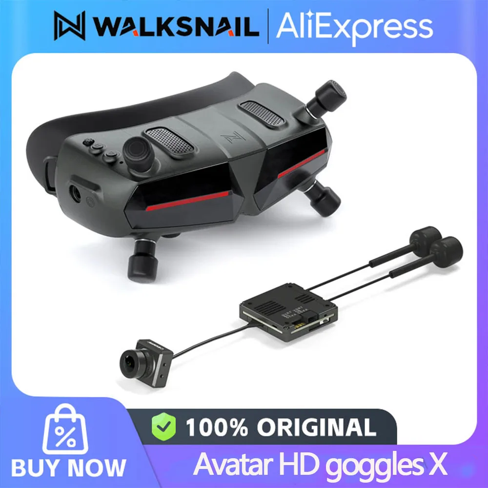

CADDX Walksnail Avatar HD Goggles X в наличии 1080P 100FPS Замена VRX AV HDMI светильник Weight для гоночного дрона для DJI для FPV