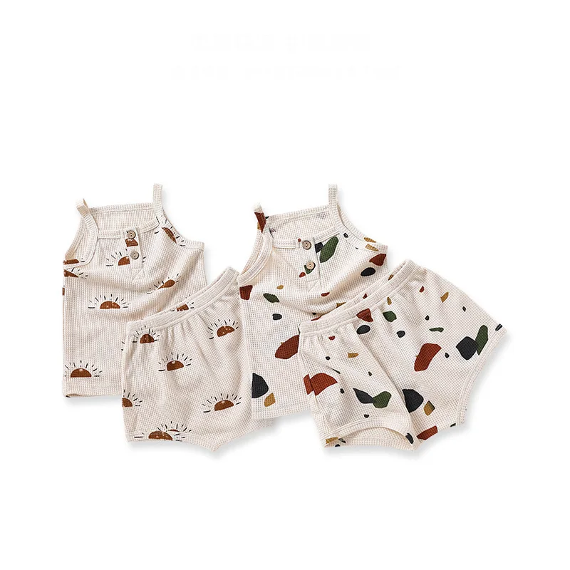Summer Baby Boys Waffle Clothing Set