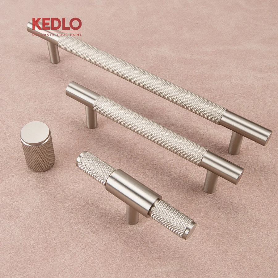 มือจับตู้ครัวแบบยาว KEDLO ทำจากทองเหลืองแท้ สไตล์ยุโรป หรูหราแบบเบาๆ ผิวสีนิกเกิลขัดเงา ขนาด 500 มม. สีเงิน 1