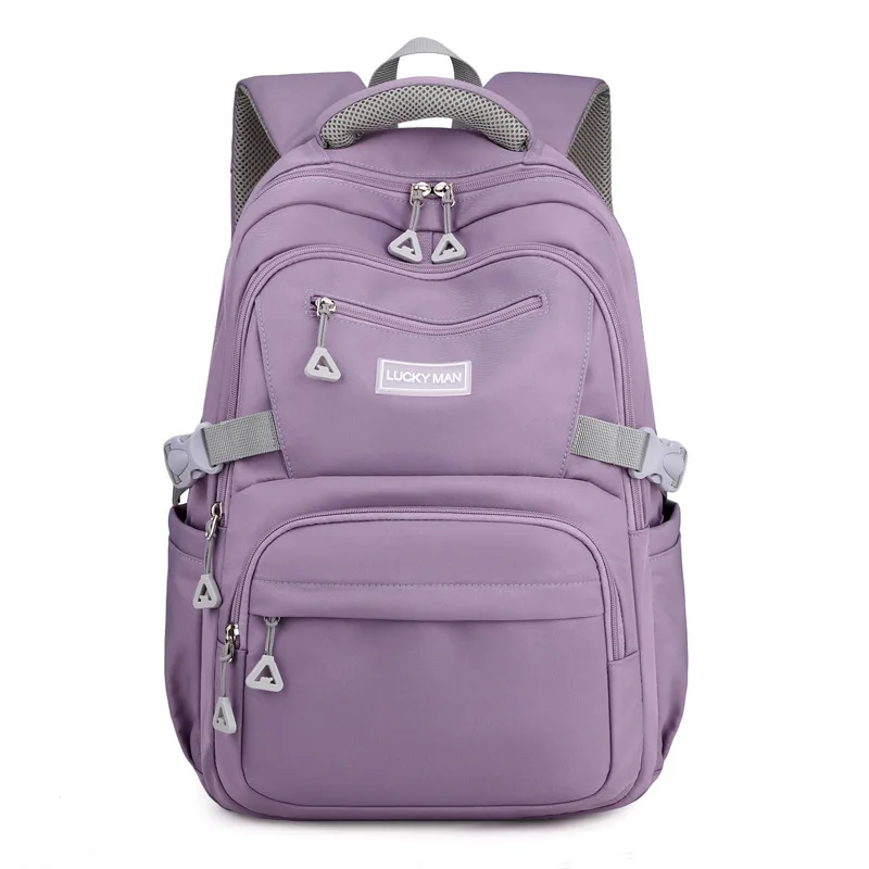 

Nylon Female Waterproof Purple College Backpack Women Laptop Bag Girl Travel Bags Fashion Lady Backpack Trendy New