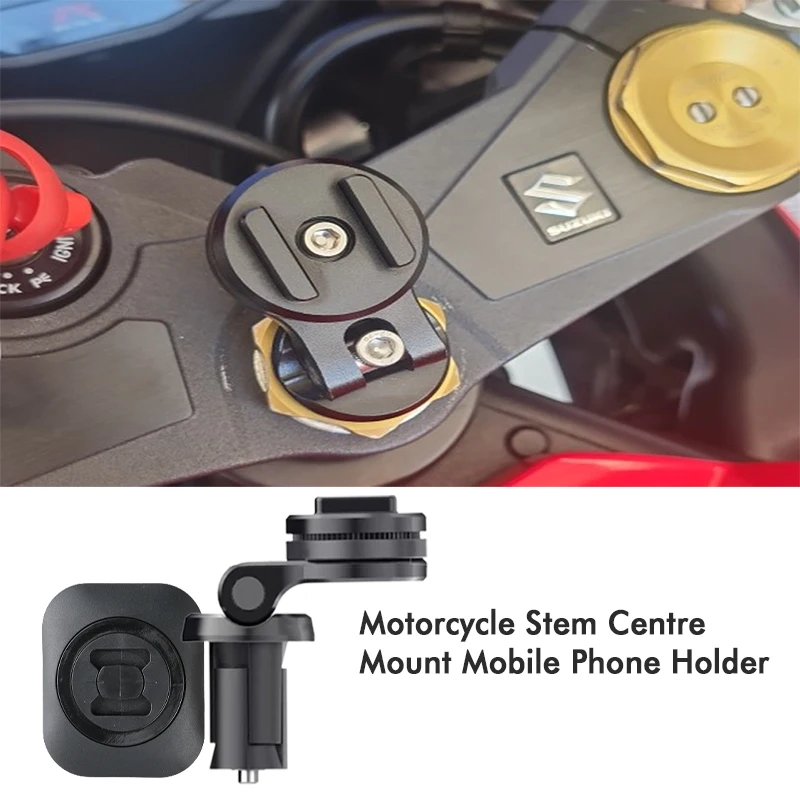 Motorcycle Stem Centre Mount Mobile Phone Holderbracket Shockproof