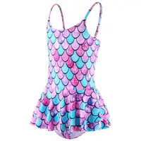 Kid Girls Swimming Dress One Piece Swimsuit Summer Bathing Suit Kids Quick Dryer Swimwear Soft Hot Spring Suspender Beachwear