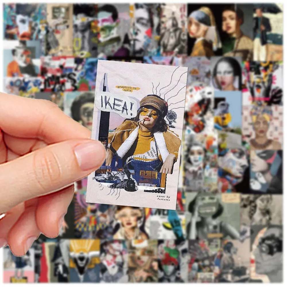 Set of Fashion Pop Art Creative Collage Stickers – Vibrant Magazine Cover Decals