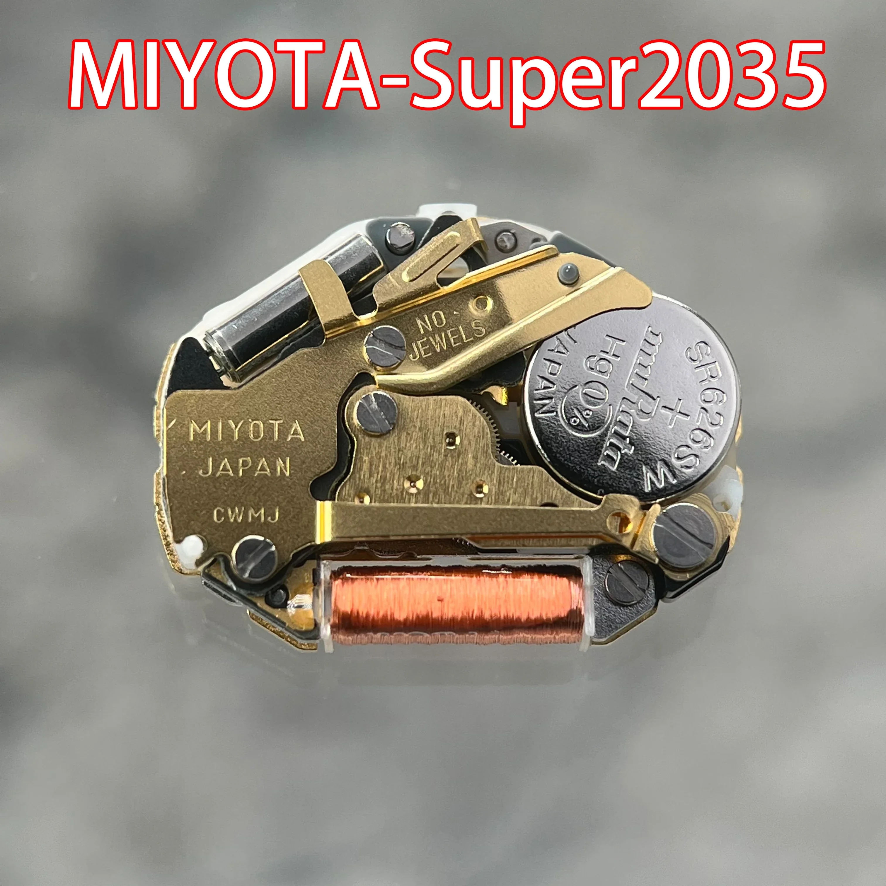 새로운 Miyota Super 2035 쿼츠 무브먼트 골든 3 핸드 정밀 일본 오리지널 내구성 메탈 기어 최고의 비용 성능 -  AliExpress