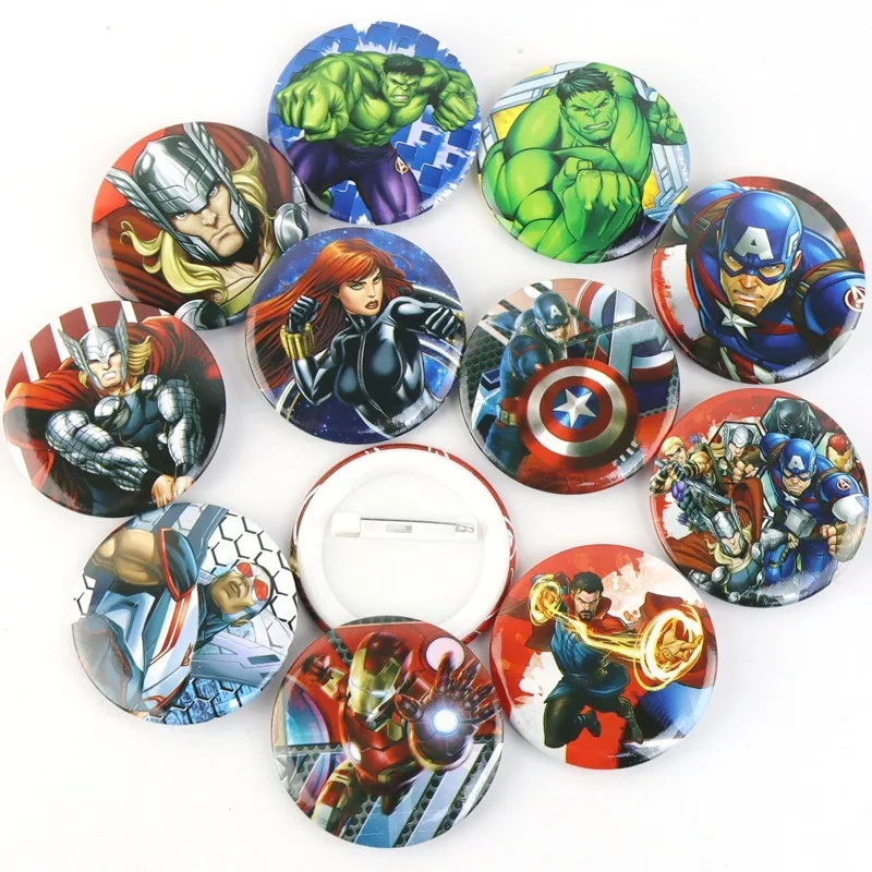 

Marvel The Avengers Broochs Anime Action Figure Cute Cartoon PVC Brooch Anime Merchandise Clothing Bag Decoration Children Gifts
