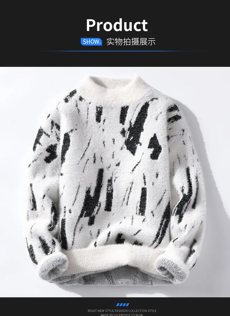 Description Picture 2 of itemBrand Clothing High Quality Fashion Sweaters/Male Loose Casual Knitted Pullover/Man Casual Round Neck Sweaters M-3XL