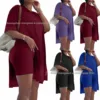 Plus Size Classic Pure Color Large Size Set Women's Clothing Cross-Border 8 Size V-neck T-shirt from Mainland China Full Range