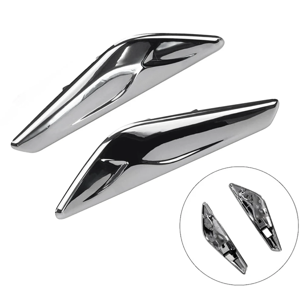 Front Left Side Chrome Fender Trim Finisher Marker Turn Signal Light Lamp Cover Trim for-BMW X3 X4 F25 F26 2013-window door cover trim