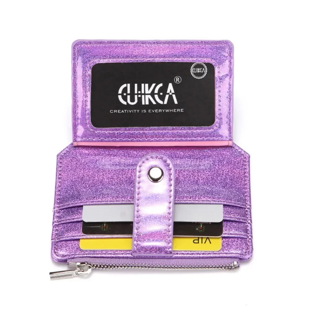 2024 Laser Shining Wallets Card Bag Girls Driver's License Bag Heart Hasp ID Credit Card Holder Case Business Card Bags 6
