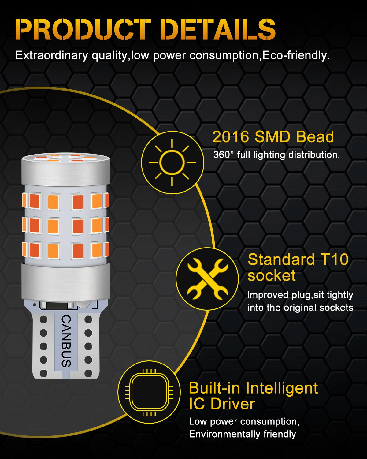 ��� ���� T10 Led W5W ���� 9-30V T10 Canbus 2016 42SMD 168 194 Led �ڵ��� ���� �� ���̵� ���� ���׸��� ���� �� ��ȣ ����