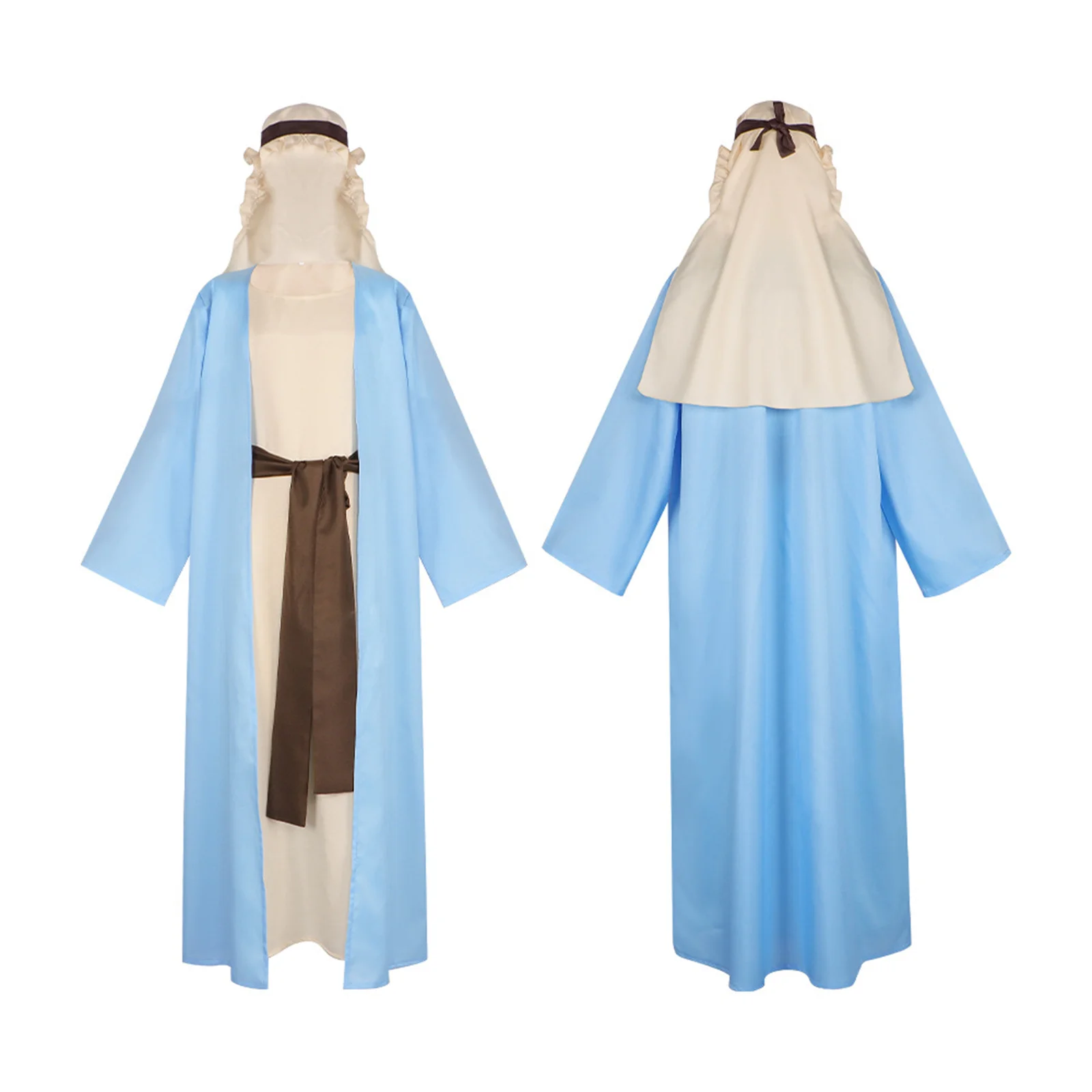 thumbnail image 1 of Disfraz de Cosplay árabe de Oriente Medio, bata de juego de rol, vestido elegante para mujeres adultas, hombres, decoración de fiesta de Carnaval de Halloween, 1 of 5