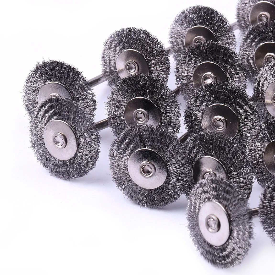 20pcs/set 25mm Steel Wire Wheel Brush For Mini Drill Rotary Tool Metal Rust Removal Dremel Polishing Accessories