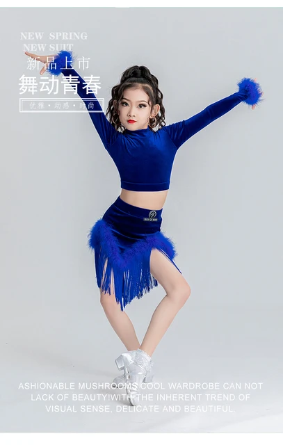 Vestito Da Ballo Latino Per Bambine Con Frange - Costume Salsa Competizione, Verde Taglia 140cm - Foto 9