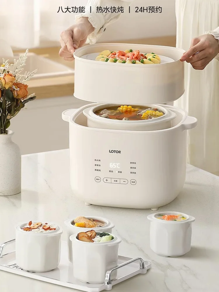 6L Stew pot Baby porridge crock pot Smart sous vide cooker cuisine intelligente Ceramic Electric Slow Cooker Home Appliances