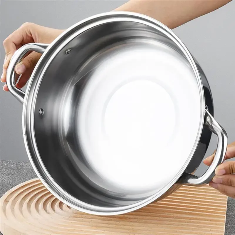 28cm Stainless Steel Two Layer Thick Steamer Pot Soup Steam Pot Universal Cooking Pots 1 Set For Induction Cooker Gas Stove