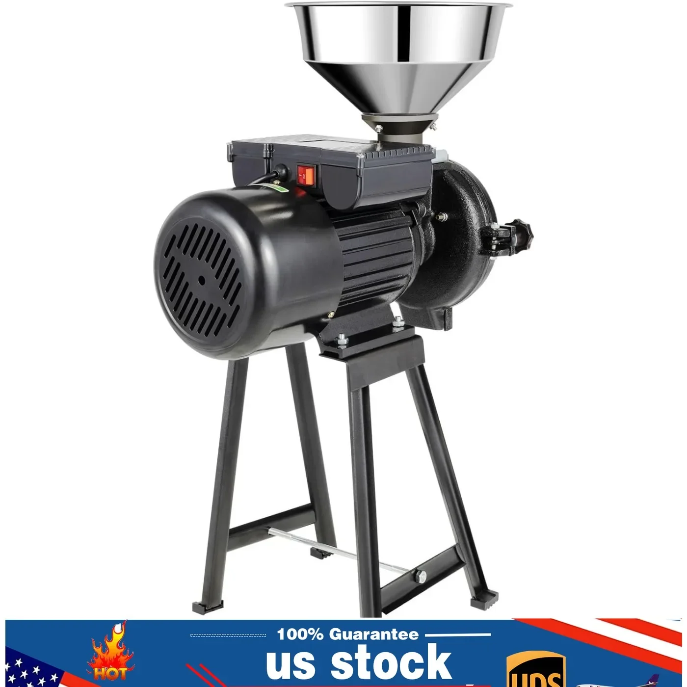 CNCEST Electric Grain Mill Heavy Duty 3000w 110v Feed Mill Suitable for Dry Grain, Rice, Coffee, Wheat, Corn Mill