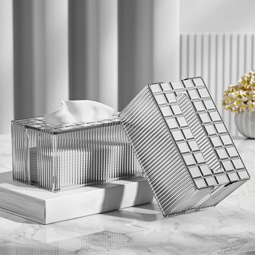 

Transparent Tissue Box Cocktail Decorations for Drinks Modern Holder Living Room Napkin Paper Desktop Dispenser Abs Towel