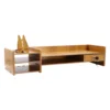 Wood Desk Organizer Home Office Desktop Storage Drawer Computer Holder With Lock 2