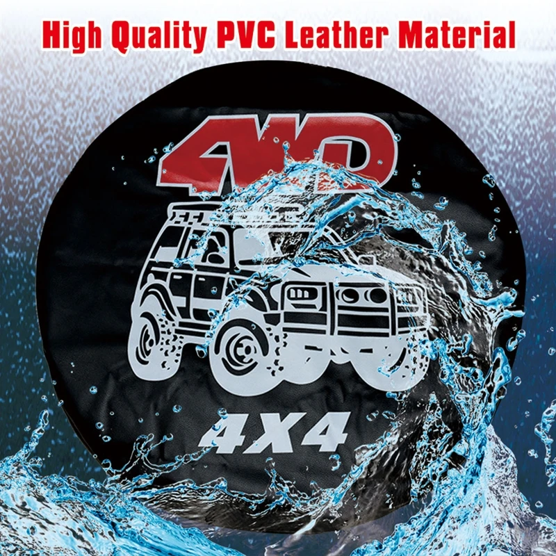 090E 14" 15" 16" 17" 4WD 4x4 PVC Leather Spare Wheel Tire Cover for Case Bag Protector for Camper Travel Trailer Car tire cover