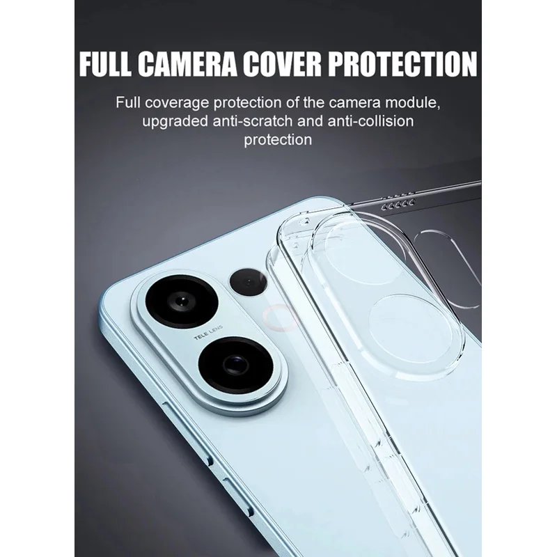 Shockproof Ultra Thin Silicone Soft Phone Case with Clear Back Cover