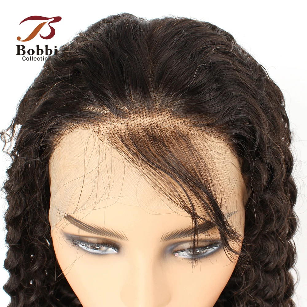 Full Lace Wig Human Hair Wig Deep Wave Pre-Plucked Transparent Lace with Baby Hair Natural Color Virgin Remy BOBBI