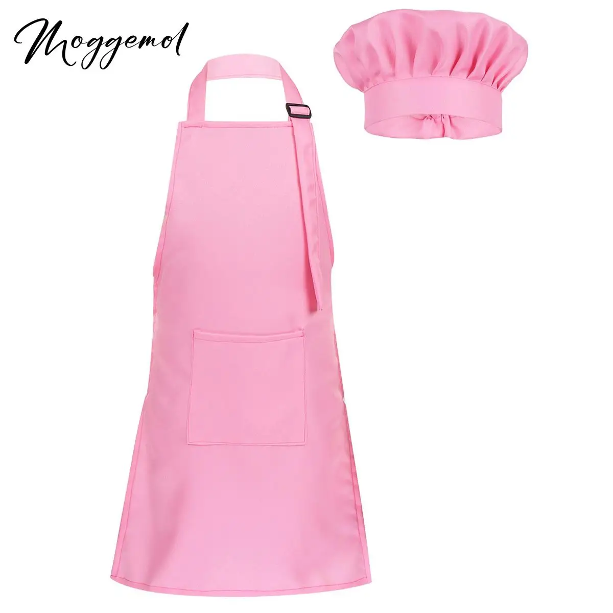 Chef Hat Child Kids Adjustable Apron And Chef Hat Set Kitchen Cooking Uniform Baking Painting Training Wear Boys Girls Holiday Costume