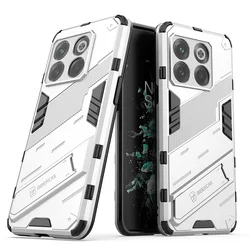 Car Magnetic Holder Armor Shockproof Kickstand Phone Case - Oneplus 10T 5G (White)