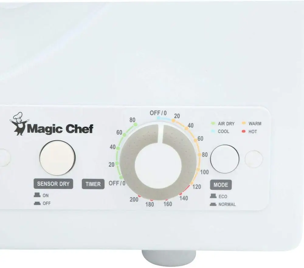 Magic Chef Compact Laundry Dryer Machine, Small Portable Dryer, Vented, 2.6 Cubic Feet, White