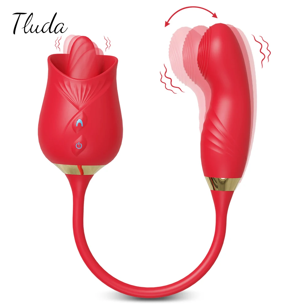 2-in-1-Vibrator zum Lecken der Zunge für Frauen, Klitoris-Nippelstimulator, weiblicher Masturbator mit Wackel-Vagina-Vibrator, Frauen-Sexspielzeug 1